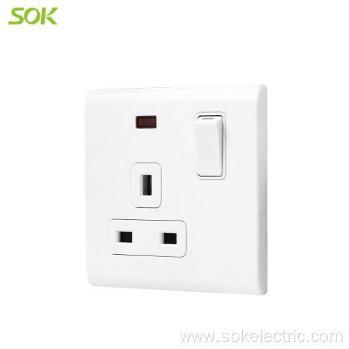 1Gang13A 250V Single Pole Switch Socket Outlet